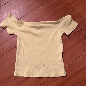 Forever 21 Yellow Off-Shoulder 2000s Y2K Top long not cropped